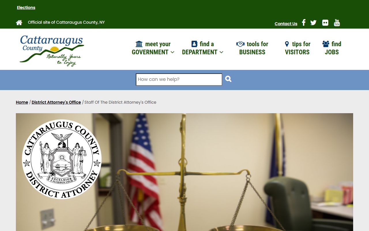 Cattaraugus County District Attorney staff page for court records after arrest